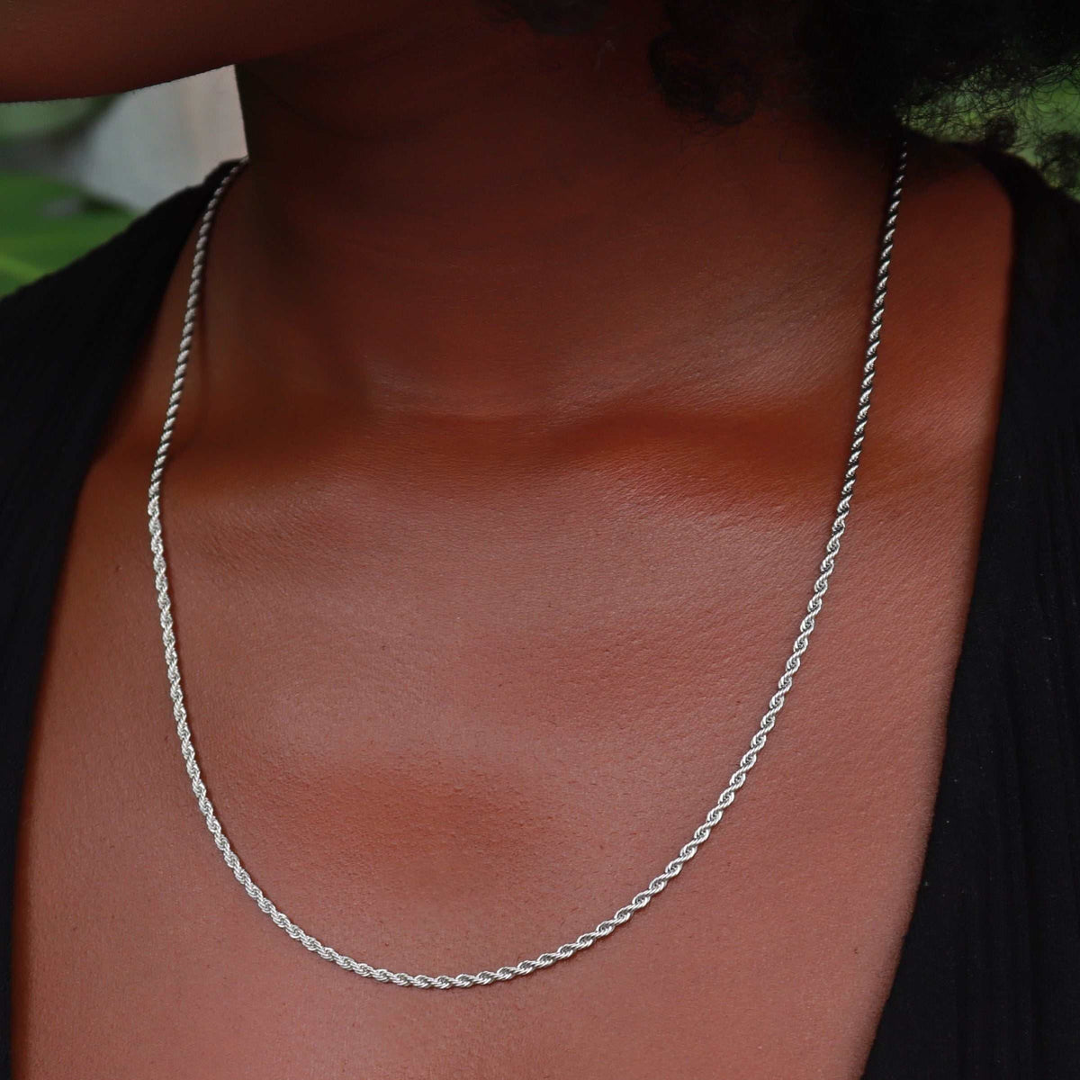 Solid White Gold Rope Chain (2mm)
