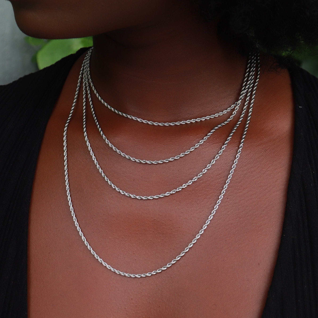 Solid White Gold Rope Chain (2mm)
