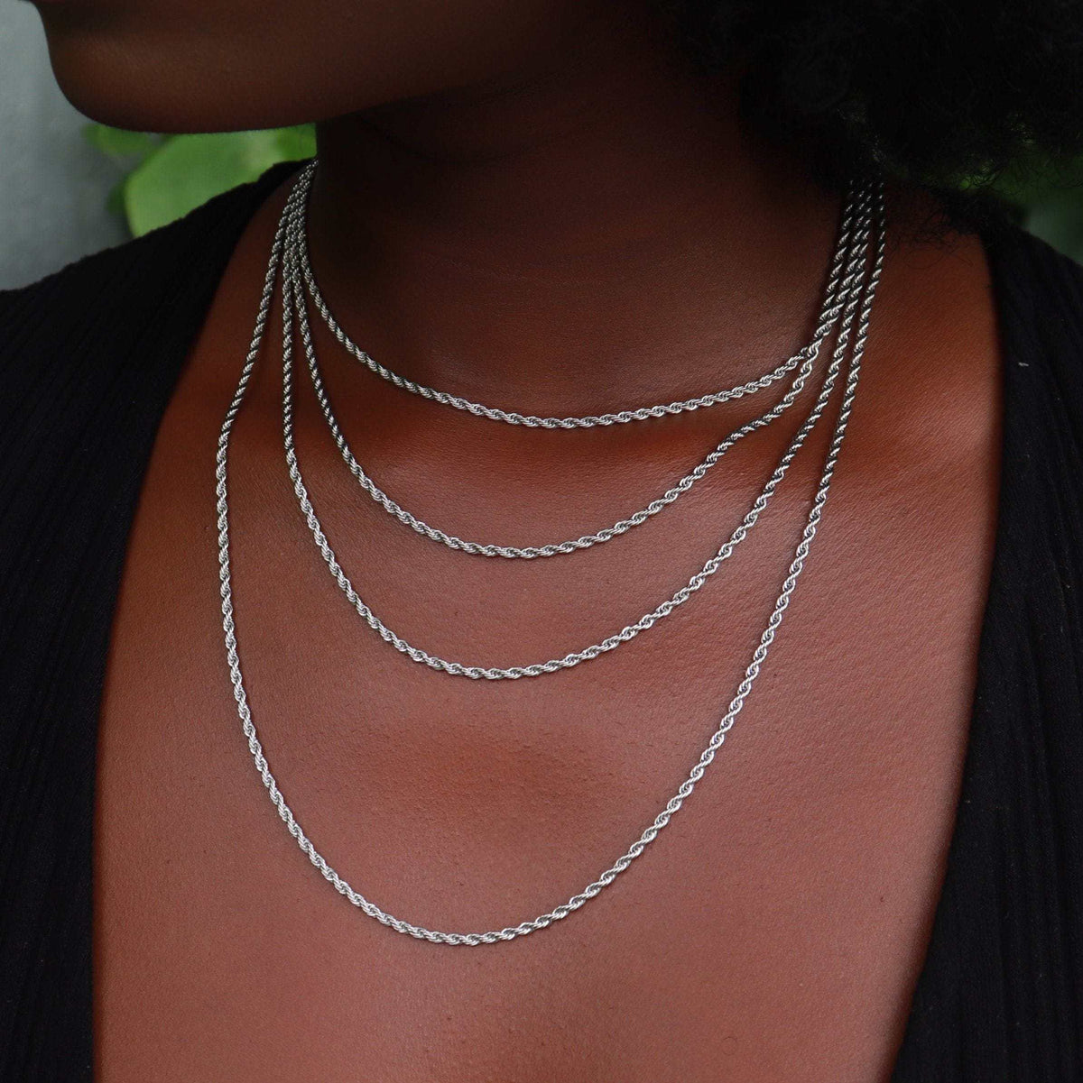 Solid White Gold Rope Chain (2mm)