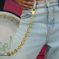 Square Link Pant Chain in Yellow Gold - 15MM