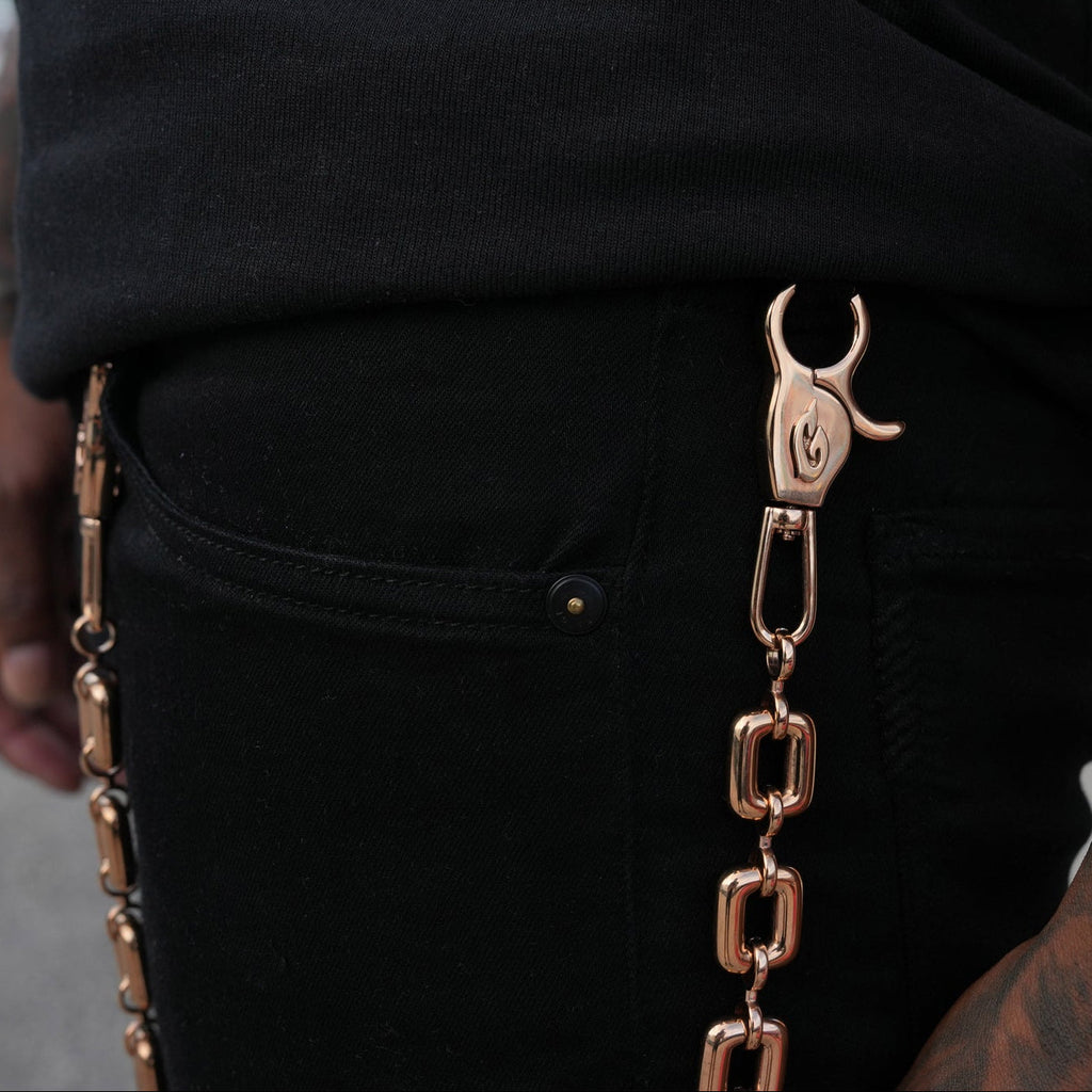 Square Link Pant Chain in Rose Gold - 15MM