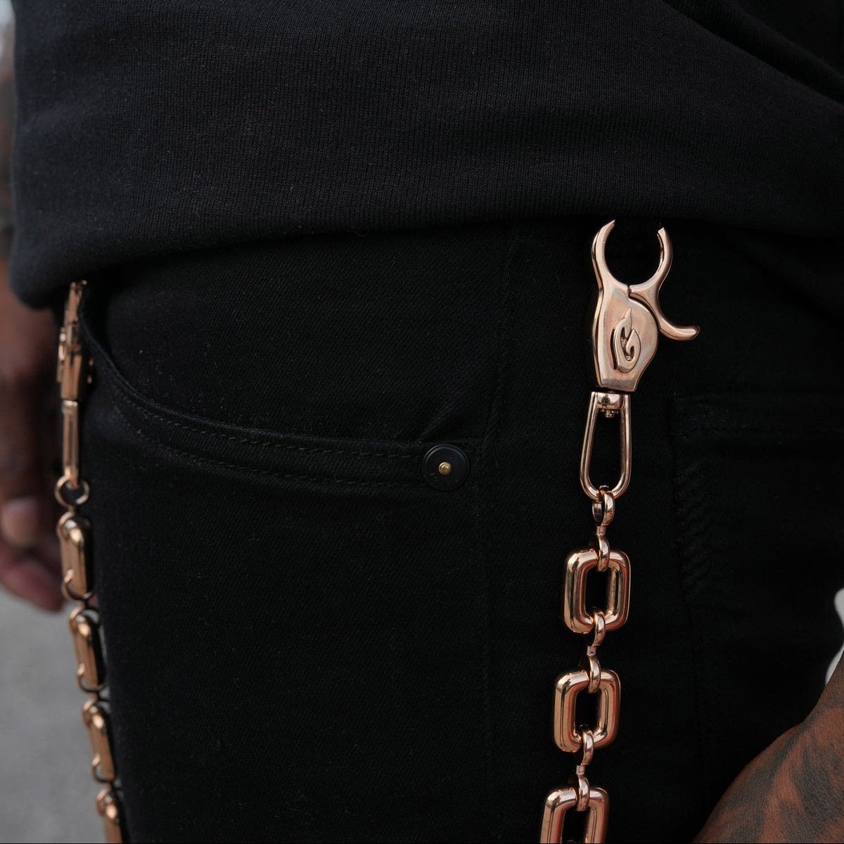 Square Link Pant Chain in Rose Gold - 15MM