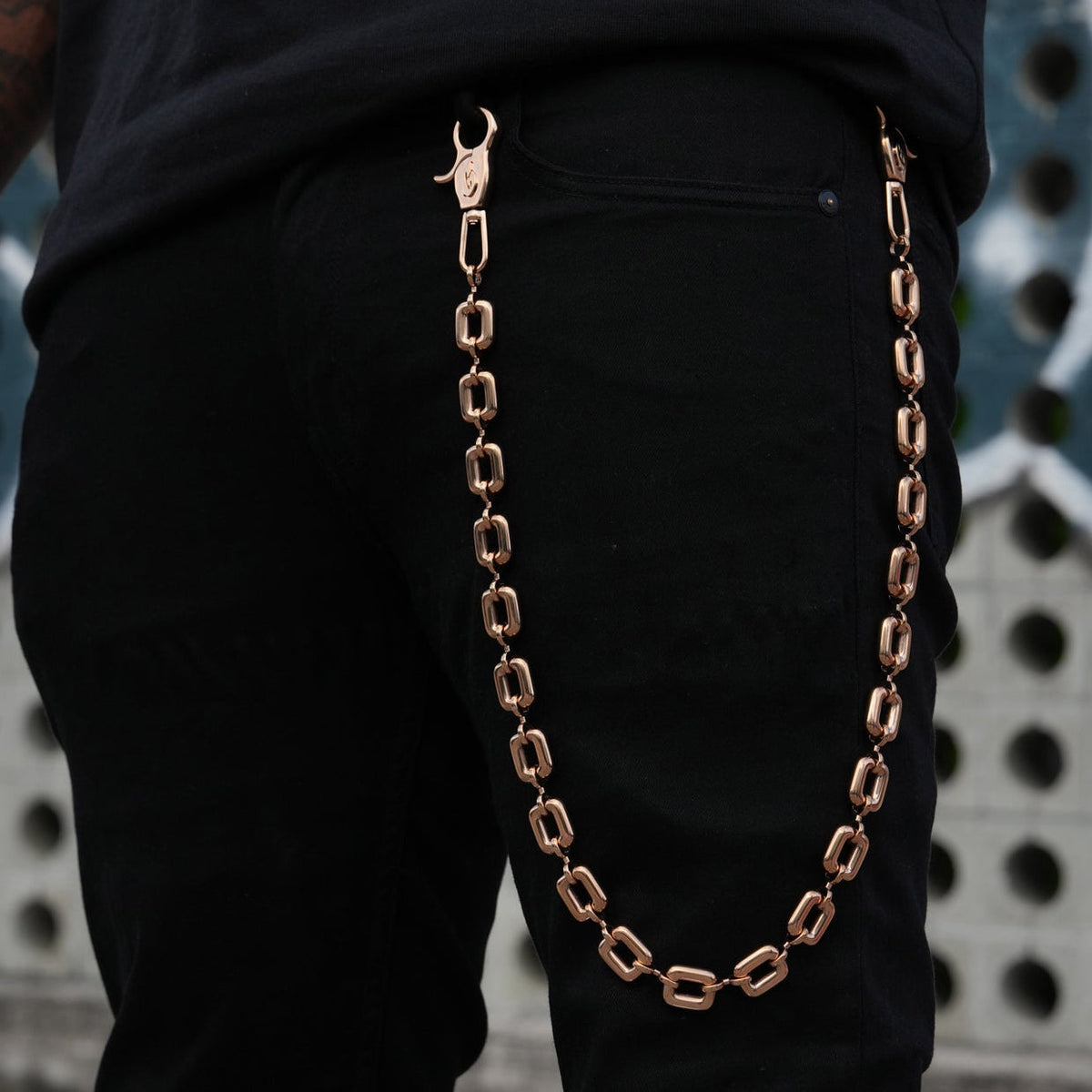 Square Link Pant Chain in Rose Gold - 15MM