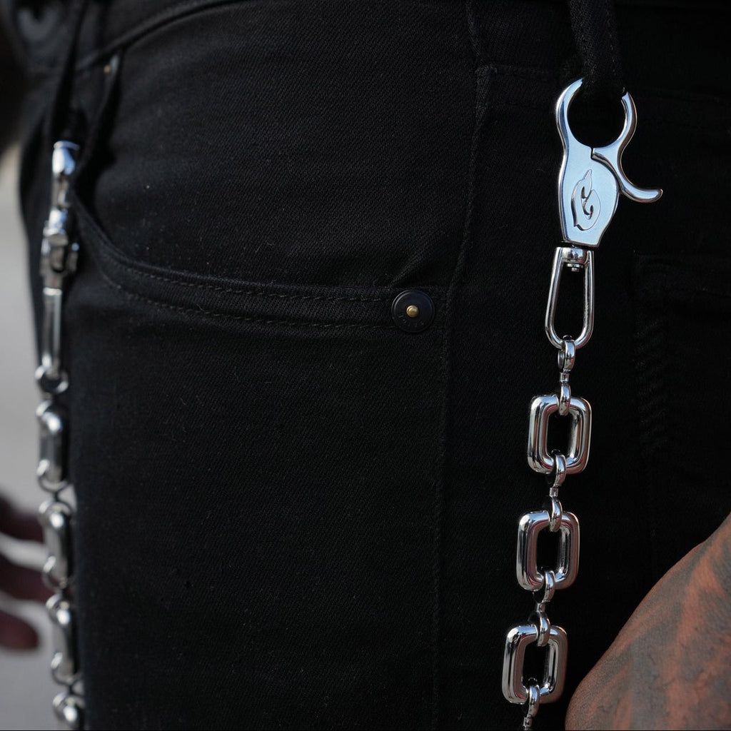 Square Link Pant Chain in White Gold - 15MM