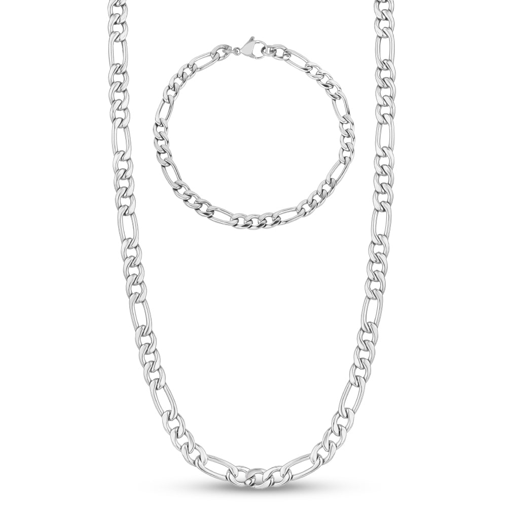 5mm Figaro Set | Silver