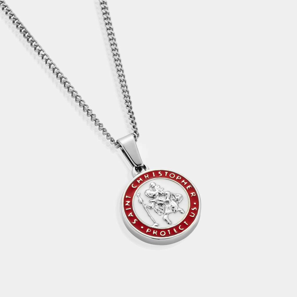 Enamel Saint Christopher (Silver)
