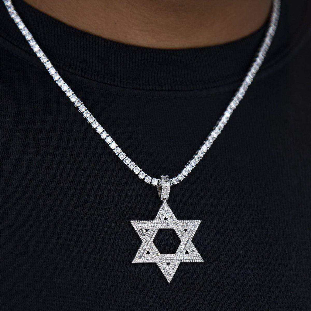 Star of David Pendant in White Gold