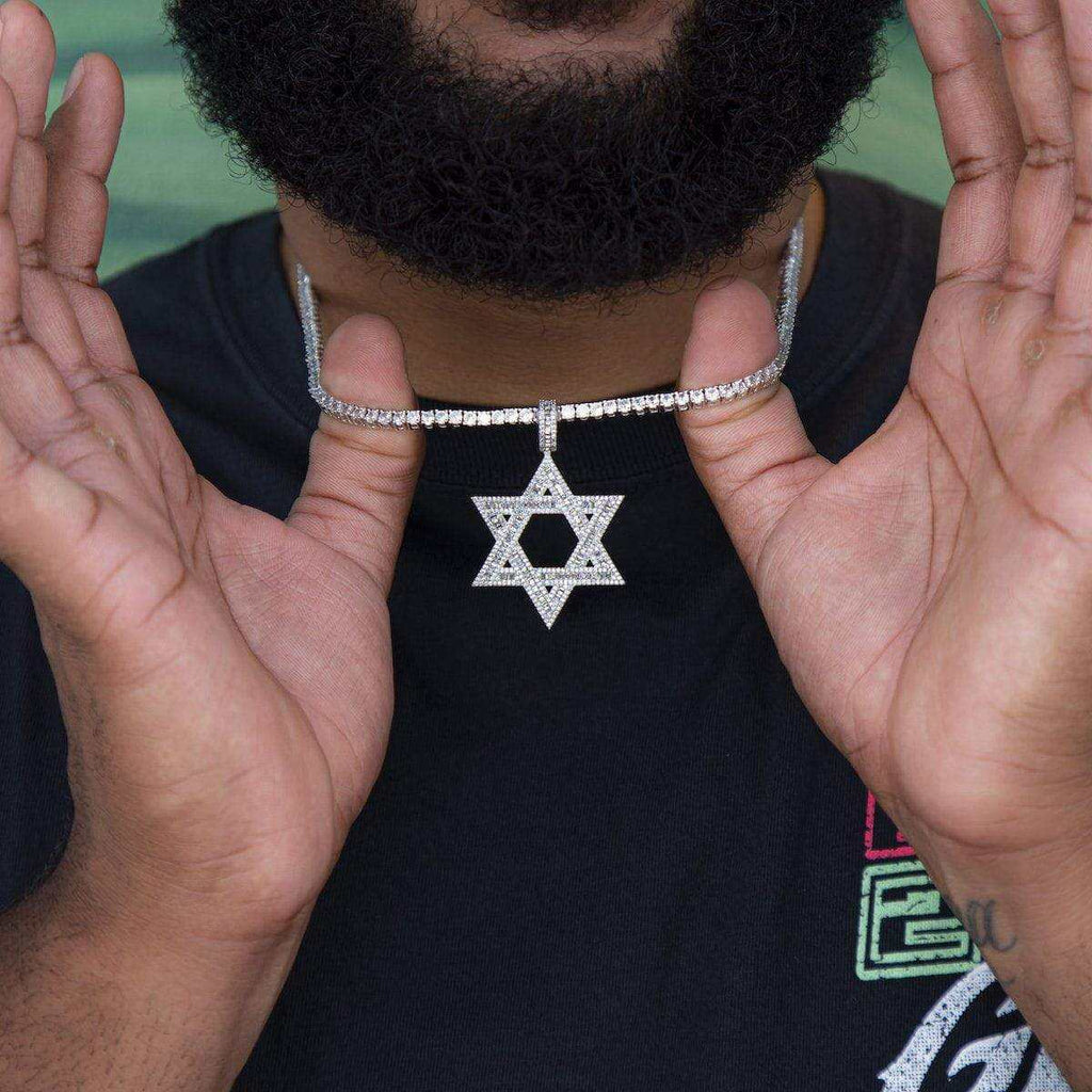 Star of David Pendant in White Gold
