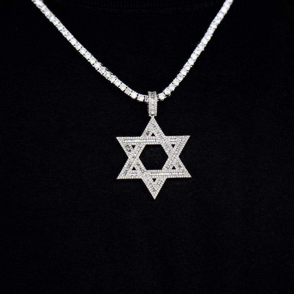 Star of David Pendant in White Gold