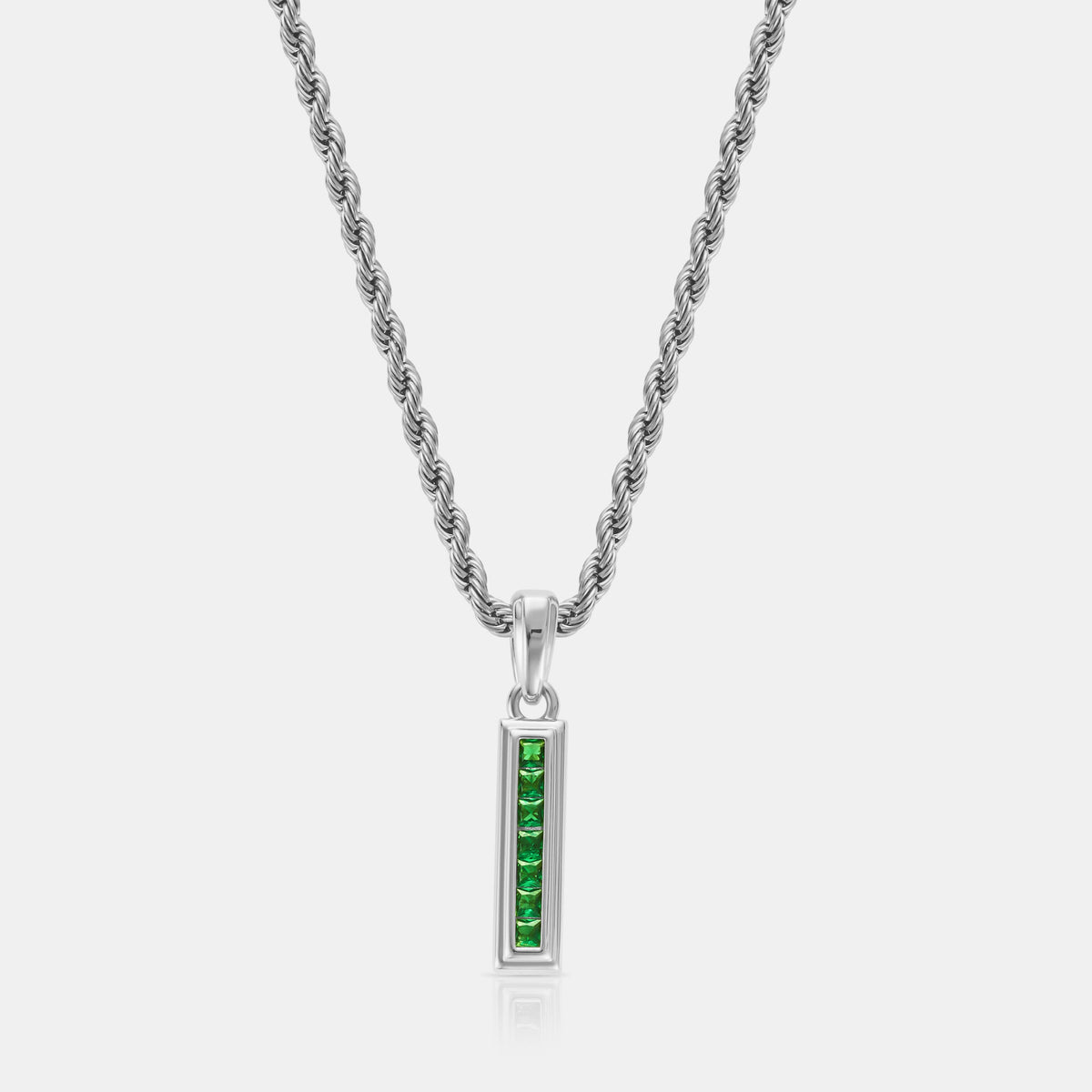 Mini Emerald Stone Totem (Silver)