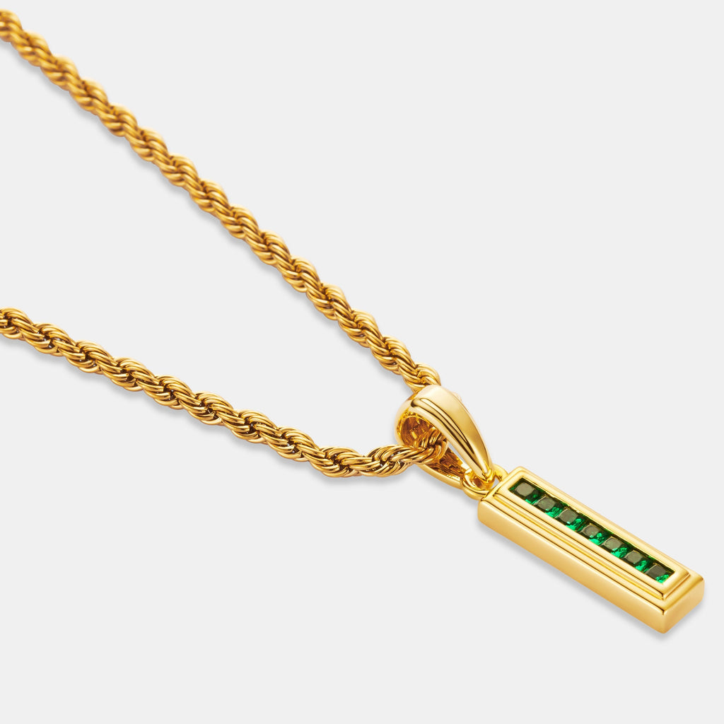 Mini Emerald Stone Totem (Gold)