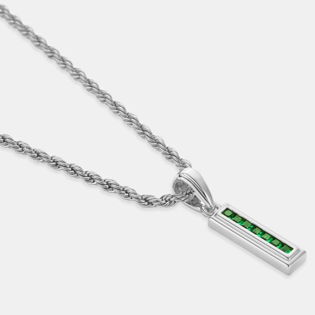 Mini Emerald Stone Totem (Silver)