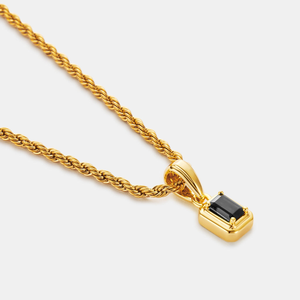 Mini Onyx Stone Rectangle (Gold)