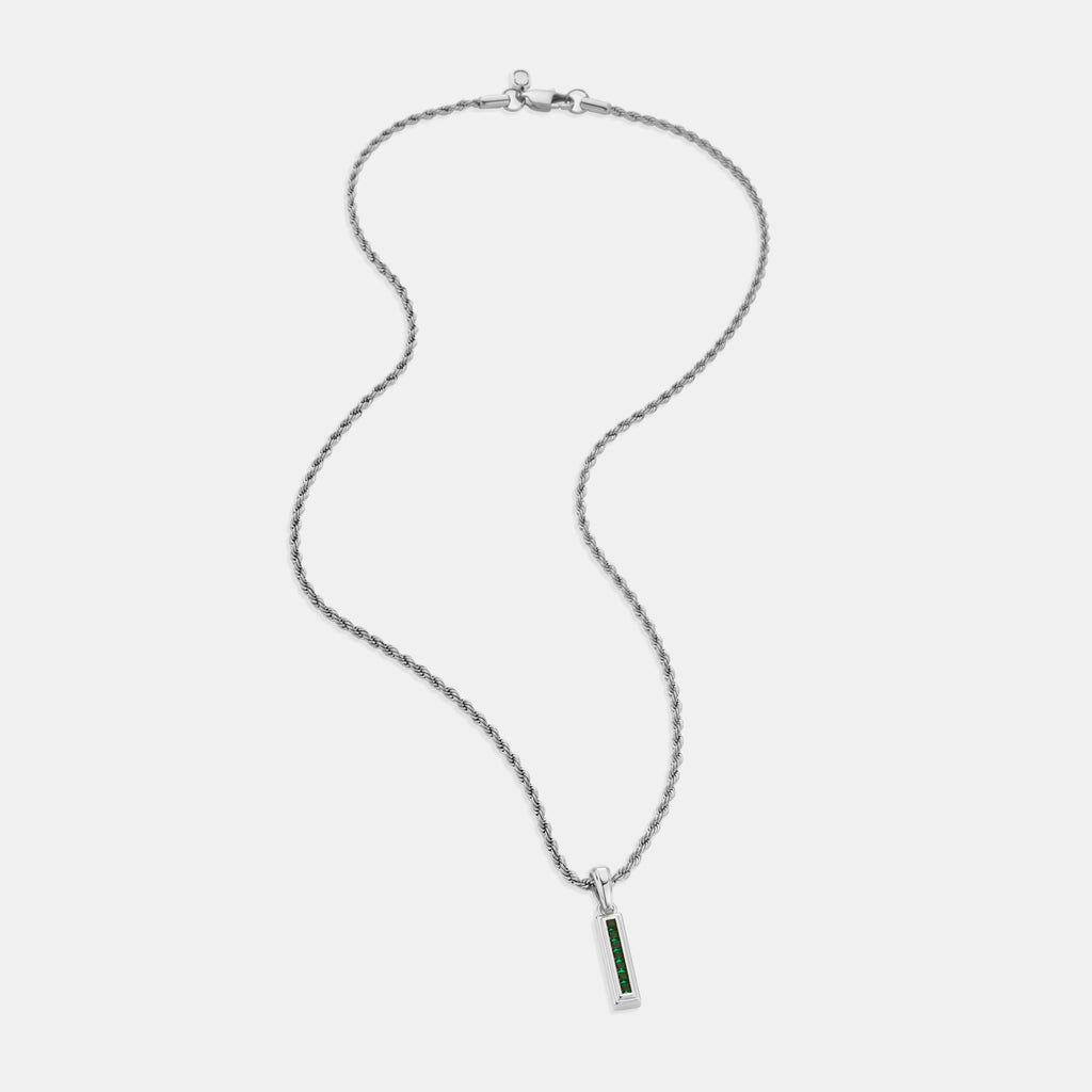Mini Emerald Stone Totem (Silver)