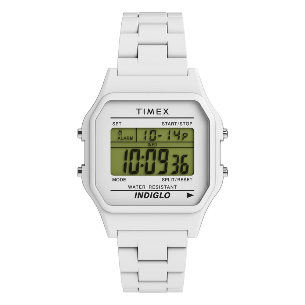 Timex T80 36mm Digital White Unisex Watch