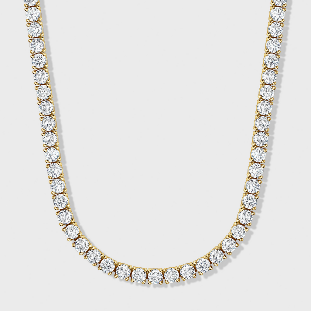 Tennis Chain + Bracelet (Gold) - 5mm