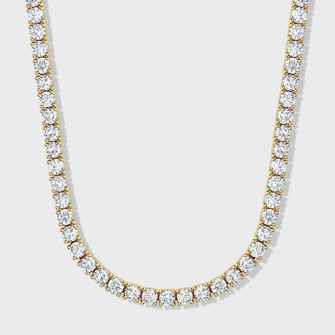 Tennis Chain + Bracelet (Gold) - 5mm