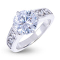 Round Stone Thick Lab Diamond Engagement Ring in Platinum