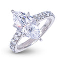 Marquis Stone Lab Diamond Engagement Ring in Platinum