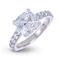 Square Cushion Stone Lab Diamond Engagement Ring in Solid White Gold