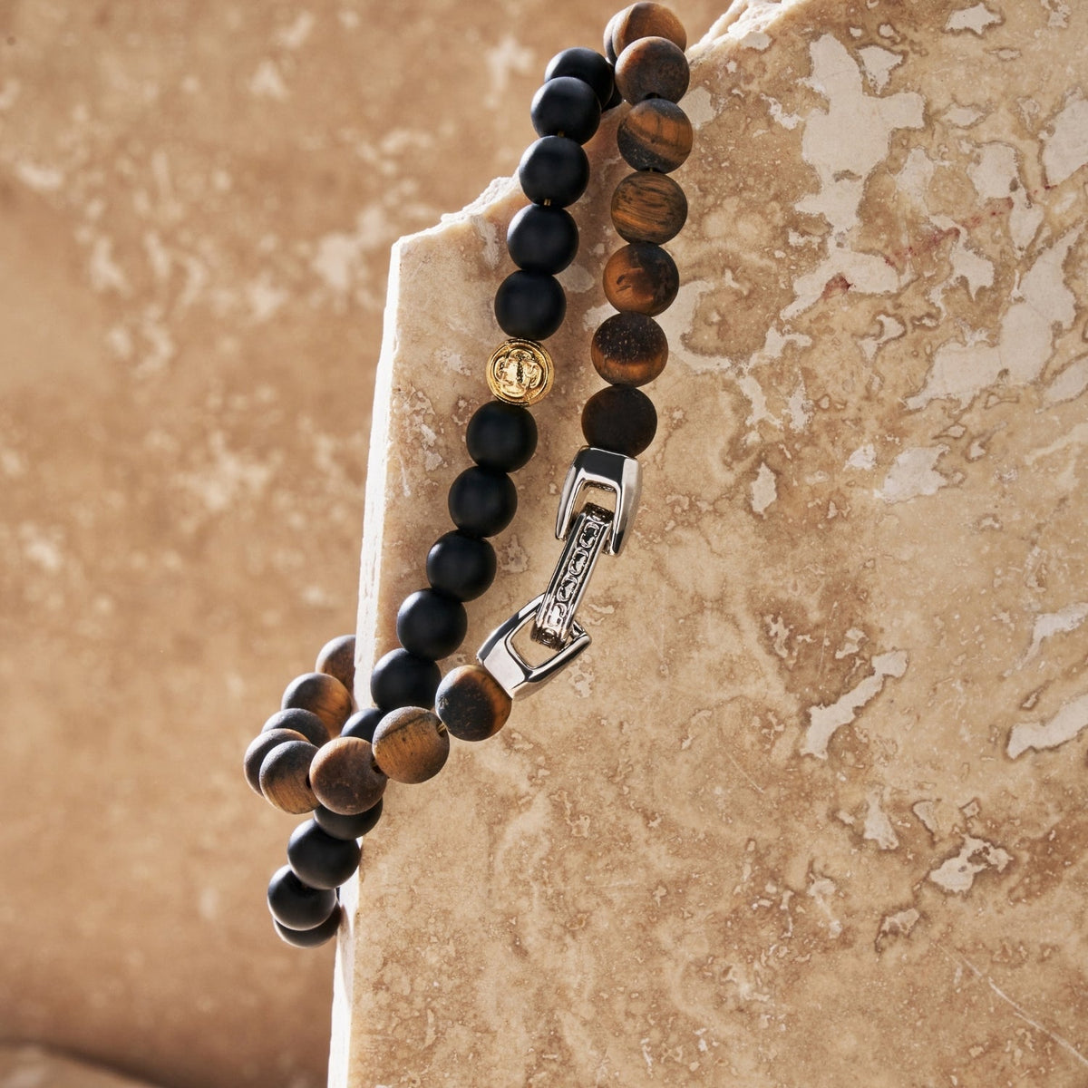 Tiger's Eye Lock Bracelet (Silver)