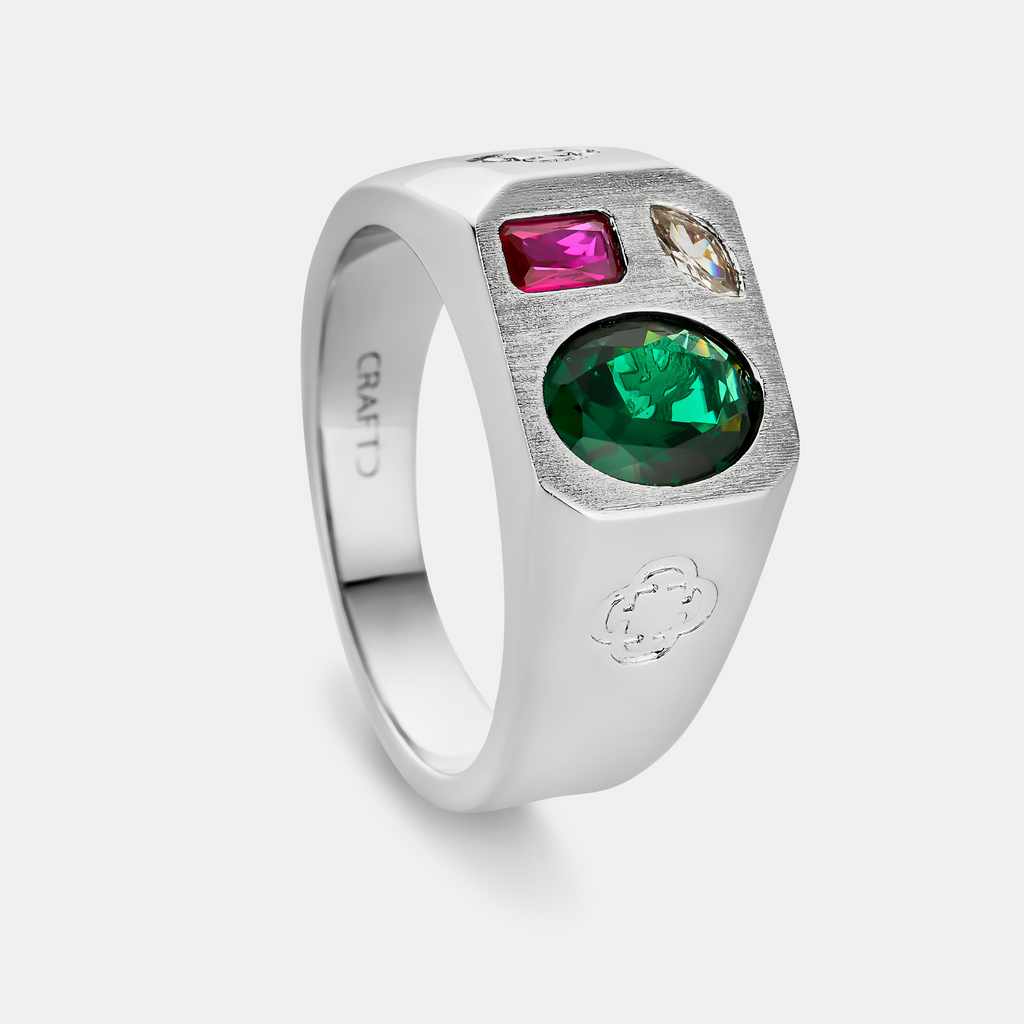 Tri Stone Ring (Silver)