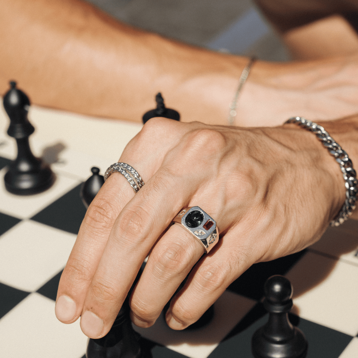 Tri Stone Ring (Silver)