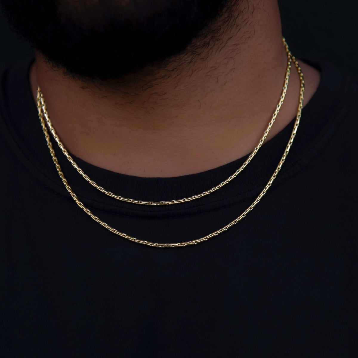 Triangular Link Chain in Yellow Gold