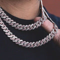 10mm Two-Tone Prong Link Chain in Rose/White Gold