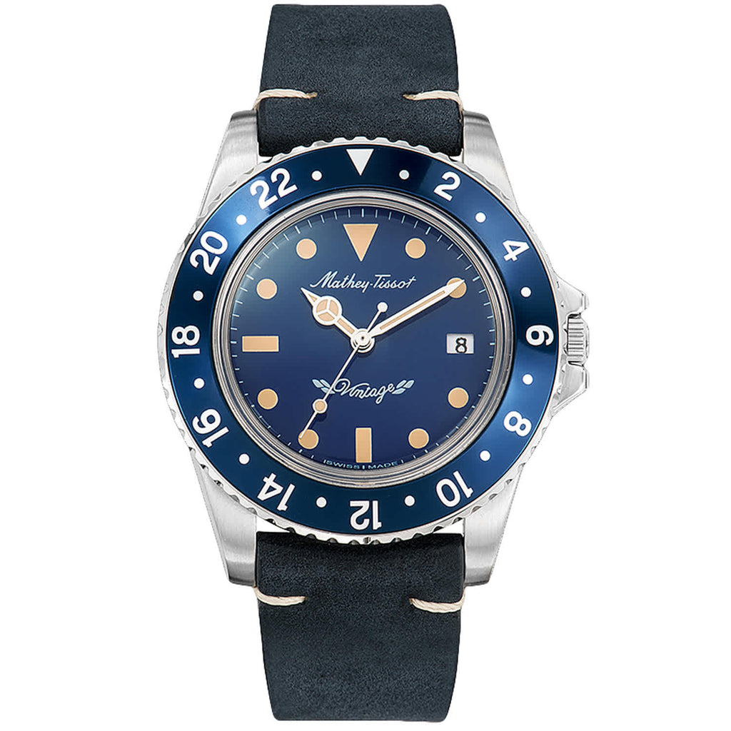 Mathey Tissot Men's Vintage Blue Dial Watch