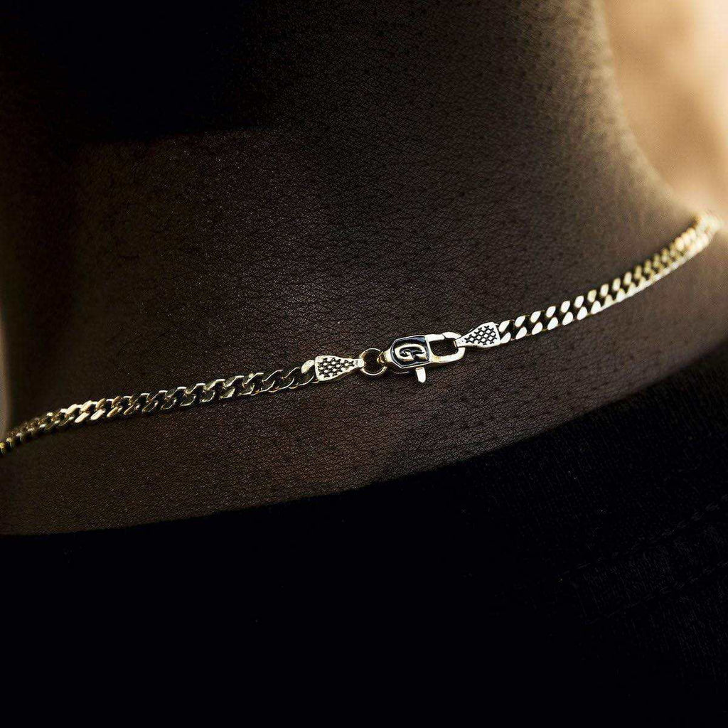 2mm Micro Cuban in Yellow Gold Vermeil