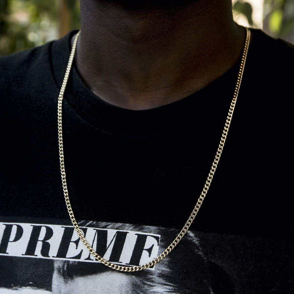 2mm Micro Cuban in Yellow Gold Vermeil