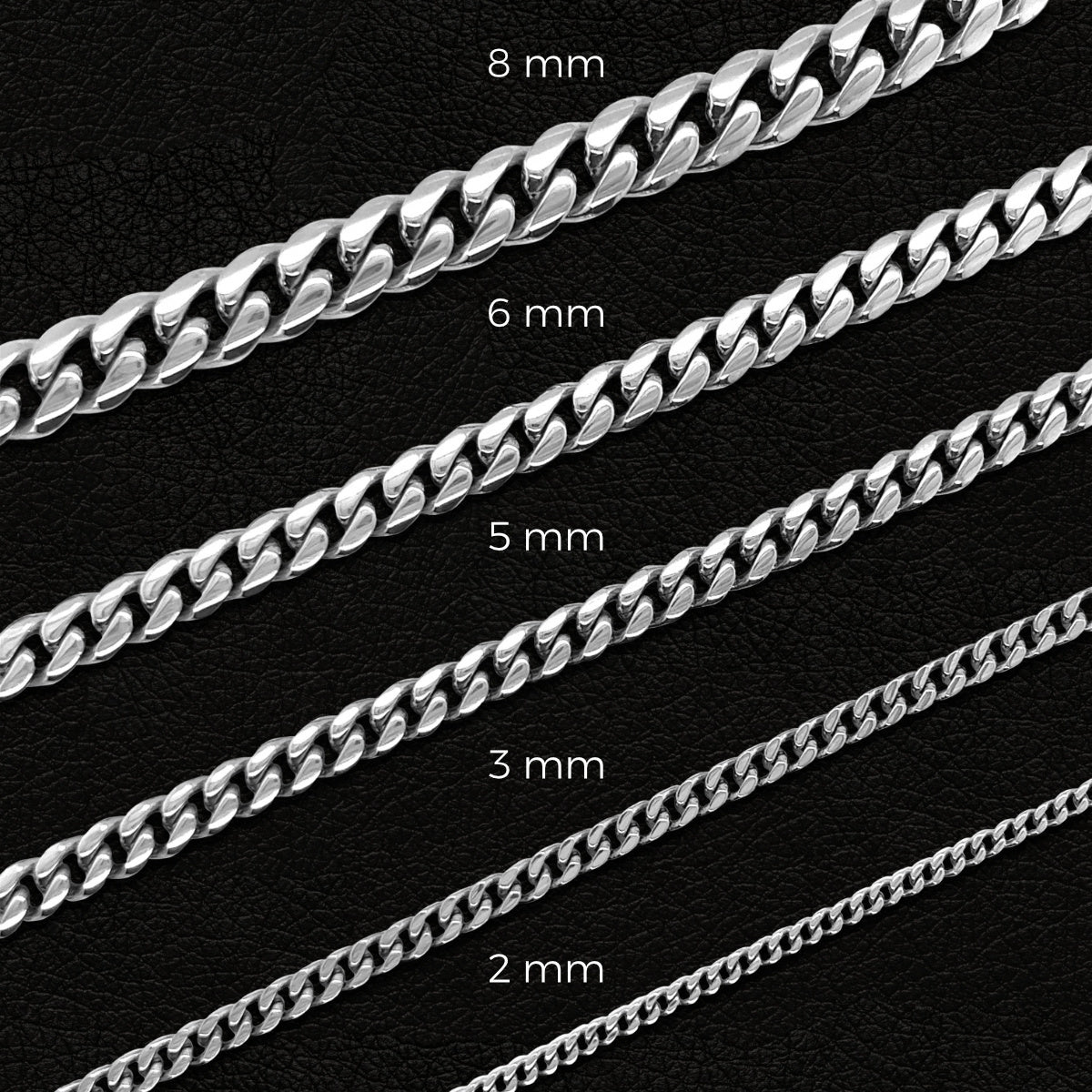 GLD Micro Cuban Chain in White Gold- 3mm
