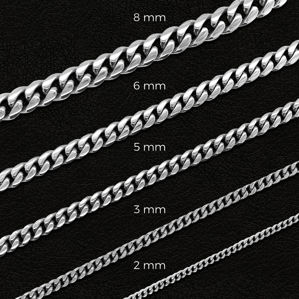 GLD Miami Cuban Link Chain in White Gold- 8mm