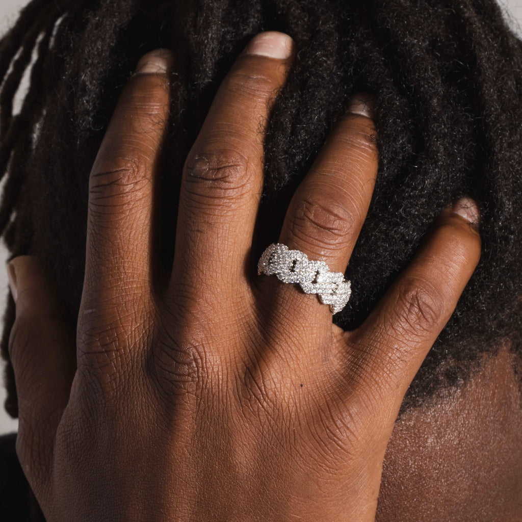 White Gold Diamond Prong Ring