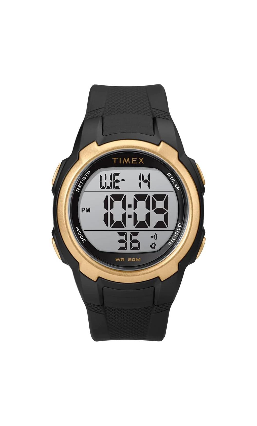 Timex Sport T100 Black/Gold Unisex Digital Watch